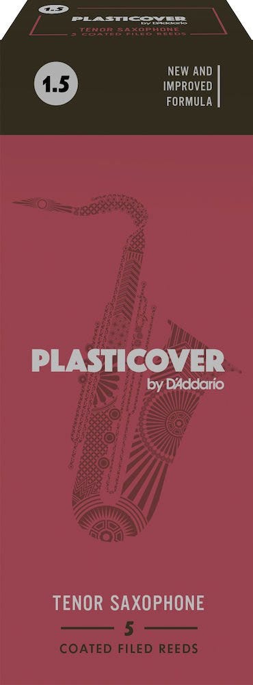 Plasticover by D'Addario Tenor Sax Reeds, Strength 1.5, 5-pack