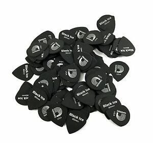 D'Addario Black Ice Guitar Picks, 100 pack, Light