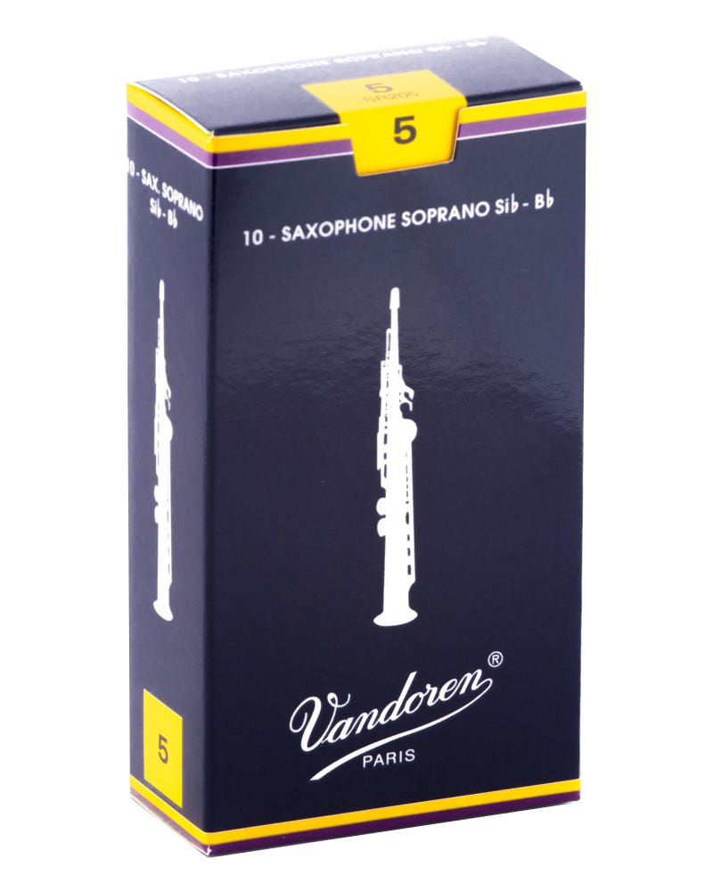 Vandoren Soprano Sax Traditional Reeds Strength #5; Box of 10