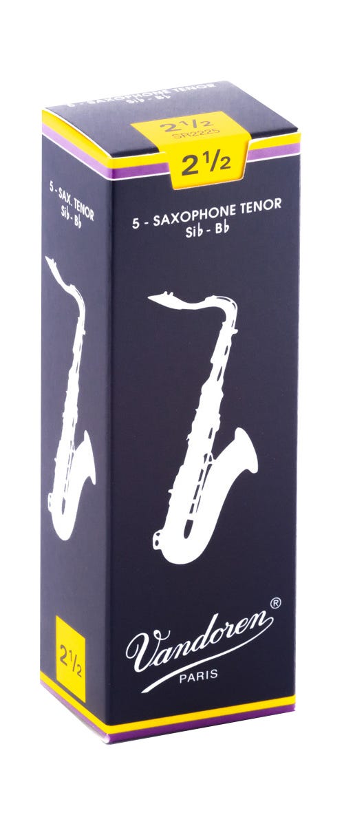 Vandoren Tenor Sax Traditional Reeds Strength #2.5; Box of 5
