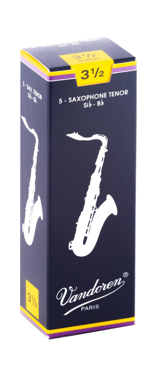 Vandoren Tenor Sax Traditional Reeds Strength #3.5; Box of 5