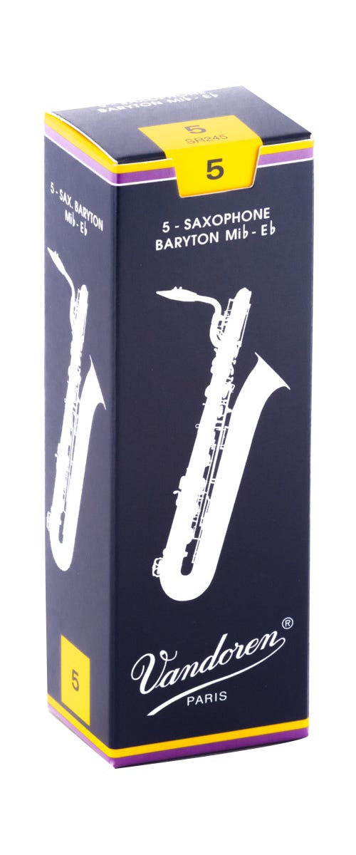 Vandoren Bari Sax Traditional Reeds Strength #5; Box of 5
