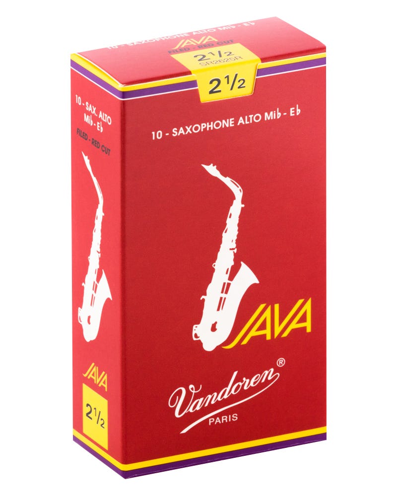 Vandoren Alto Sax Java Red Reeds Strength #2.5; Box of 10