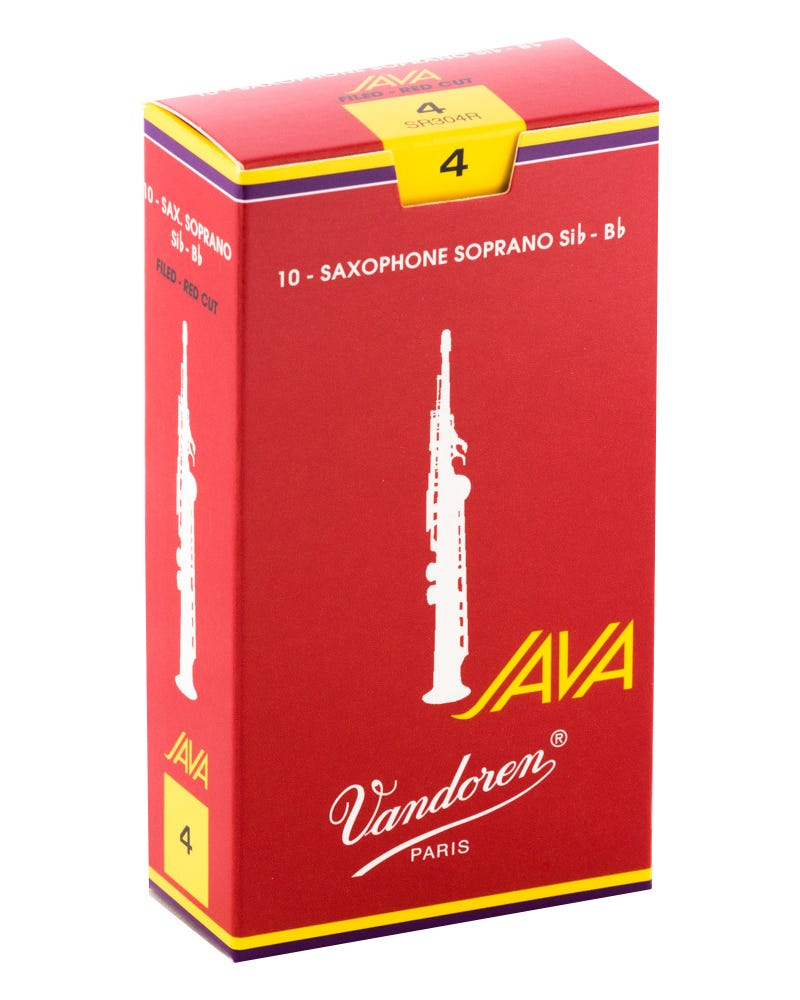 Vandoren Soprano Sax Java Red Reeds Strength #4; Box of 10