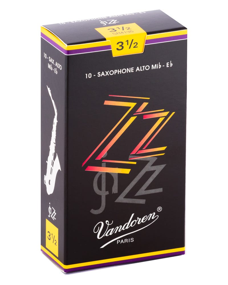 Vandoren Alto Sax ZZ Reeds Strength #3.5; Box of 10