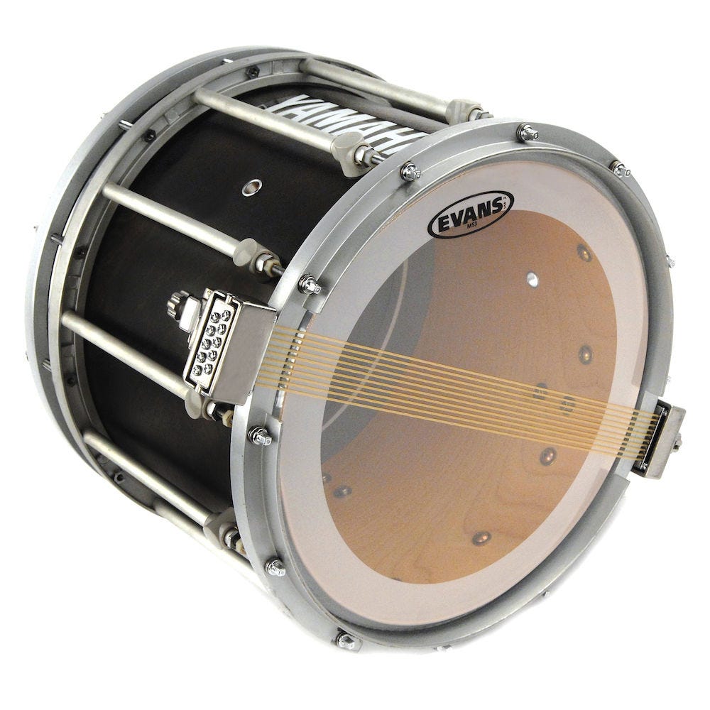 Evans hybrid marching snare head on sale